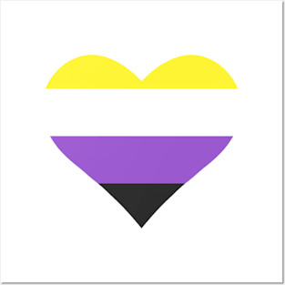 Non-Binary Flag Heart Posters and Art